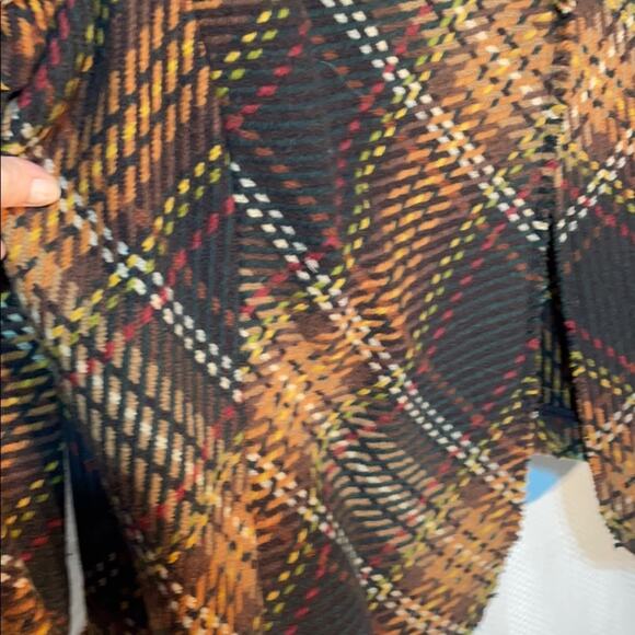Anne Klein 20w brown gold plaid 💯wool like new - Picture 4 of 11